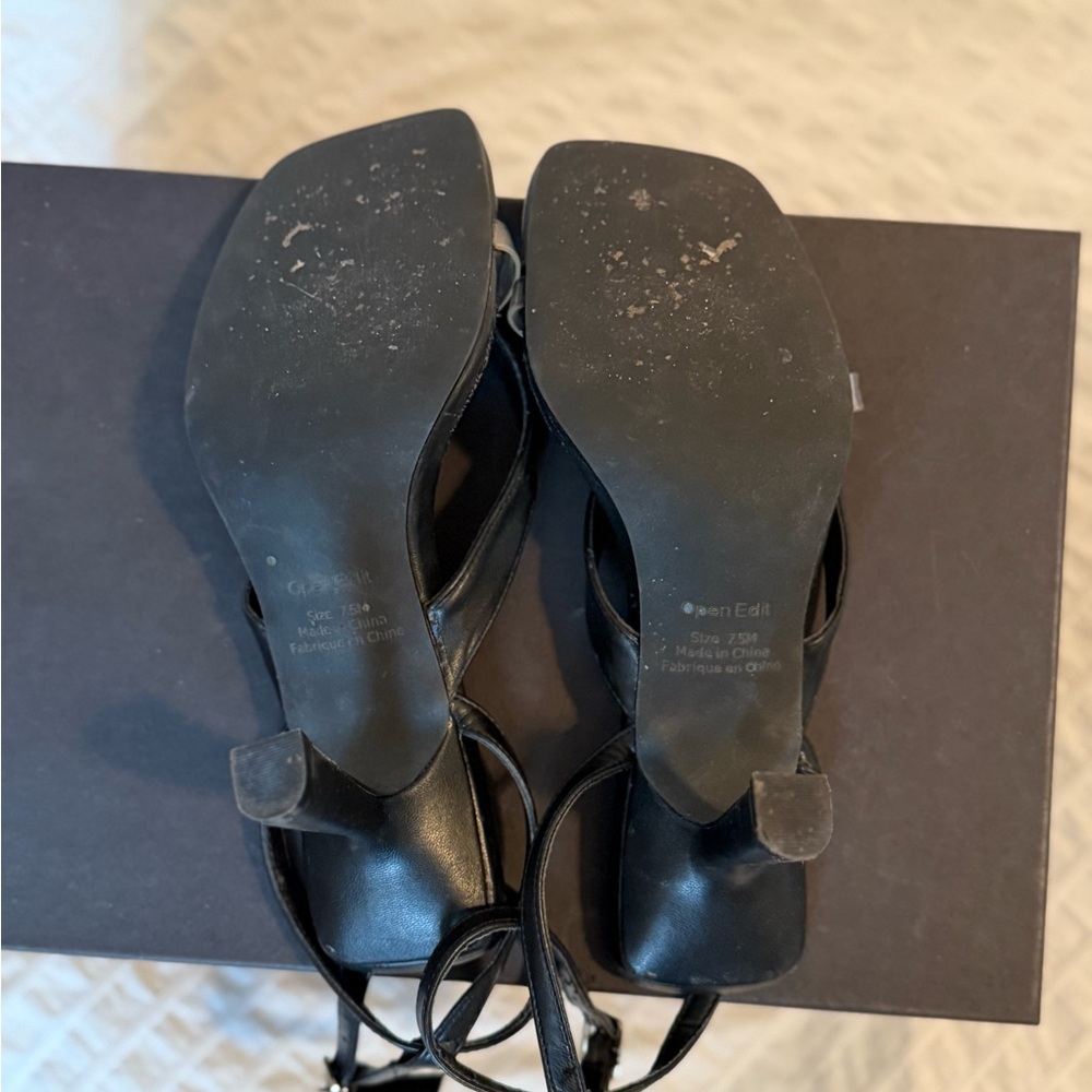OPEN EDIT Black Strappy Heels | Women’s size 7.5 - Picture 5 of 6